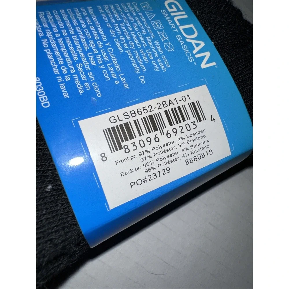 Gildan Smart Basics Boys Game‎ Socks 2 Pair Pack Grey Black Shoe Size 3-9 GP2BC